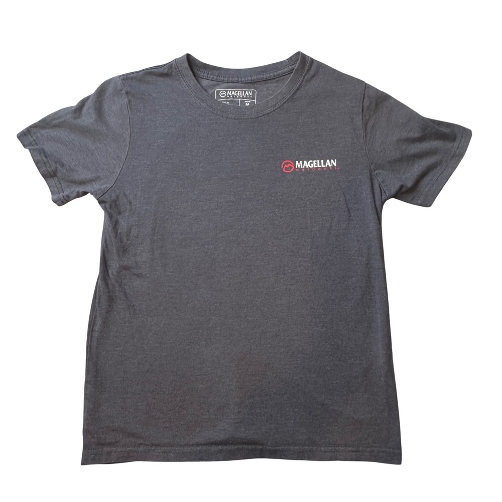 Magellan T-Shirt Kids Youth M Gray Lab Dog American Flag Sunglasses Graphic Tee - Picture 2 of 8